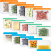 MHSEcoFriendly reusable freezer bags pack keeps foods fresh for batch cooking.