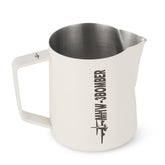MHW-3BOMBER latte art pitcher with crocodile-mouth design for precise pours.