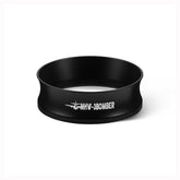 MHW-3BOMBER magnet adsorption ring on 58mm espresso funnel showing stable fit
