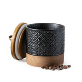 Miamolo ceramic jar with lid, 20oz capacity, ideal for kitchen storage.
