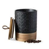 Miamolo ceramic jar with lid airtight 28oz keeps coffee fresh.