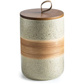 Miamolo large ceramic storage jar with rope lid for dry goods on the counter