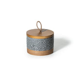 Miamolo small ceramic jar with lid on display, ideal for spice or sugar storage.