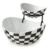 Miamolo tiered chip and dip bowls with stand for stylish entertaining.