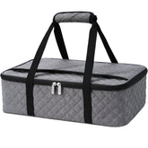 MIAOJIE casserole carrier front view with dual handles for easy transport.