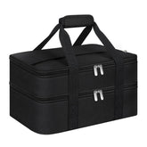 MIAOJIE casserole carrier exterior shows compact 16x10 inch size for easy transport.