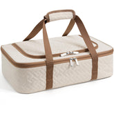 MIAOJIE insulated casserole carrier beige wrap keeps meals warm on the go