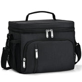 MIAOJIE lunch bag, black side view, durable daily-use design.