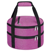 MIAOJIE round casserole carrier in rose red for picnics and potlucks.