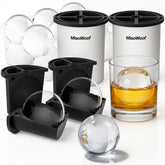 Miaowoof clear ice ball maker 2.5-inch close-up showing crystal-clear spheres for cocktails.