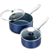 MICHELANGELO saucepan set 1qt lid for quick, small-batch sauces in a compact pot.