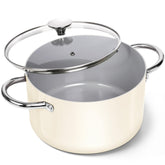 Michelangelo 6 qt stock pot with lid for easy monitoring and even cooking
