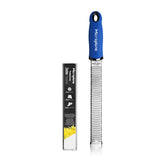 Microplane Premium Classic Zester Blue blade closeup with ultra sharp edge.