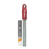 Microplane Premium Classic Zester blade close-up for precise citrus zest