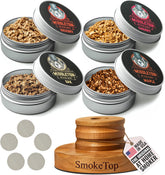 Middleton Mixology SmokeTop packaging showing four chip flavors for cocktails