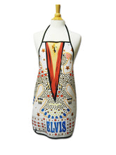 Midsouth Elvis Presley apron with front jumpsuit design for stylish cooking.