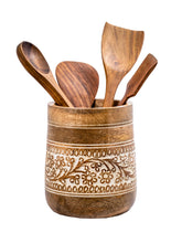 Mie Creations Farmhouse Utensil Holder base keeps counters organized.