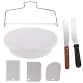 Miecux 11-inch cake turntable shown from above for precise decorating.