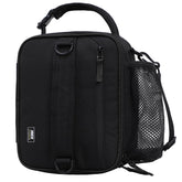 MIER expandable lunch bag front view in black, ideal for daily work lunches.