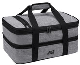 MIER insulated double casserole carrier with expandable upper compartment for potlucks