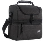MIER two-compartment lunch bag top opening keeps dry foods easily accessible.