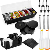 Mifoci garnish tray with lid for organized cocktail prep and stylish serving