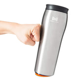 Mighty Mug grips when hit to prevent spills during commutes.