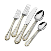 Mikasa Regent Bead Gold flatware dining set showpiece with refined gold accent for elegant dining.