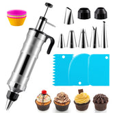 MIKESIER dessert decorating syringe set with stainless steel body for precise piping.