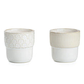 MIKIGEY espresso cups with embossed stripes for stylish home barista moments