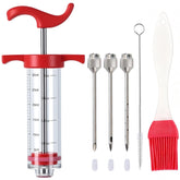 Mikim turkey injector syringe 1oz, precise marinade delivery for juicy results