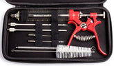 Milagroso meat injector gun front view highlights durable stainless steel for even flavor infusion.