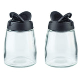 MILEKE salt and pepper shakers front view shows compact design for quick tabletop seasoning.
