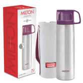 Milton Glassy Thermosteel 1000ml bottle keeps beverages hot or cold for hours.