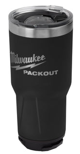 Milwaukee Packout insulated tumbler 890 ml with black top view for all-day temperature control