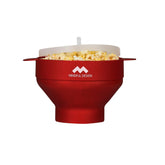 Mindful Design popcorn popper bowl in cherry red offers safe, quick movie-night snacking.