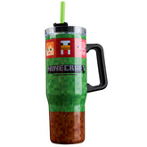 Minecraft insulated tumbler 33oz with handle for on-the-go hydration.