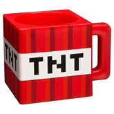 Minecraft TNT block mug front view showcases bold red color for themed coffee breaks