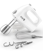 Mini Angel hand mixer in compact design for easy kitchen storage.