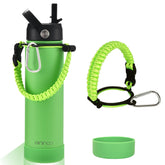 Mininoo 24oz insulated bottle with straw lid for spill-free on-the-go hydration.