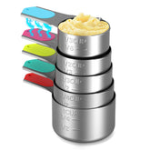 Minteem magnetic measuring cups nest together for space-saving storage.