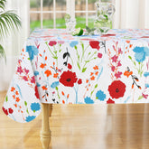 misaya Rectangle Tablecloth with waterproof vinyl protects your table from spills