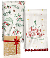 Miss Adola Christmas kitchen towel with tassels for festive decor and practical drying