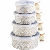 MISSYSSIM airtight ceramic bowls with lids for 40 oz storage and stackable design.