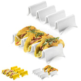 MISSYSSIM taco holders 2-pack porcelain tray keeps tacos upright for clean serving.