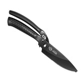 Mitsumoto Sakari 10-Inch kitchen scissors blade closeup shows a sharp edge for precise cuts.