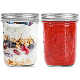Miuyhji wide-mouth mason jar 16oz with lids for easy canning and sealing.