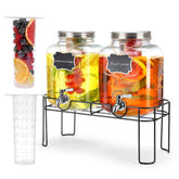 MIWUYI 1.6-gallon glass drink dispenser with sturdy stand for events
