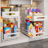 Mixeshop under sink organizer 2-tier showcases sturdy, organized kitchen storage