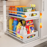 Mixeshop under-sink organizer two-tier with slide-out baskets for easy access.